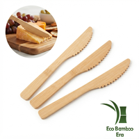 Couteaux alimentaires sûrs pour desserts et gâteaux, pique-nique en plein air, couverts jetables, logo et taille personnalisés, couteau en bambou écologique
