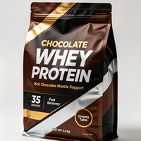 Sachet de poudre protéinée en vrac, compatible congélateur, pour petites entreprises, emballage personnalisé pour le stockage de poudre de BCAA congelée