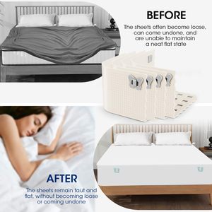 <b>Bed</b> Sheet Holders with Lock <b>Bed</b> Sheet Straps BedSheet Clips for Lateral Sleepers and Restless Partners Sheet Corner Holders - Product Image 4