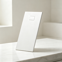 Receveur de douche rectangulaire moderne antidérapant en céramique composite pour hôtel, panneau de base de douche pour salle de bain avec accès direct