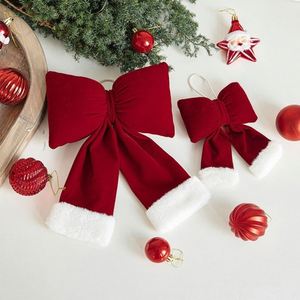 Grand Nœud 3D en Velours Rouge pour Arbre de Noël, Décoration de Fenêtre Transfrontalière, Stock pour Décorations Festives - Product Image 3