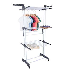 Séchoir à <span class=keywords><strong>linge</strong></span> multifonctionnel sur pied Porte-<span class=keywords><strong>linge</strong></span> intérieur à quatre niveaux Porte-serviettes <span class=keywords><strong>amovible</strong></span> et rétractable - Product Image 3