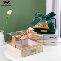 Boîte cadeau en acrylique de qualité supérieure avec ruban Boîte de faveur de mariage d'anniversaire de Noël de luxe Emballage cadeau transparent pour la Saint-Valentin