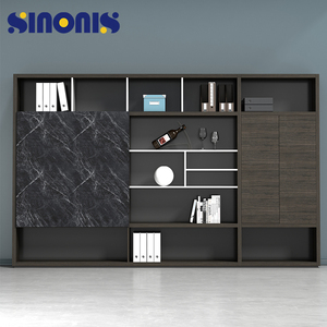 Sinonis Modern Luxury Wooden Extendable Executive Office Desk Matching Bookshelf-One-stop Office Furniture Solution Manager - Product Image 5