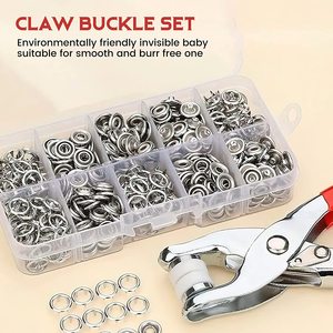 200 Bộ Khóa Bấm Kim Loại Rỗng Và Đặc 9.5mm Có Kìm Bấm Và Bộ Dụng Cụ Cho May Vá, Da Và Thủ Công - Product Image 2