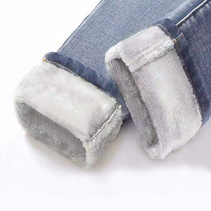 Jeans caldi invernali donna a vita alta pantaloni di <span class=keywords><strong>velluto</strong></span> Casual Jeans per donna pantaloni taglie forti 812-1627 - Product Image 2