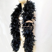 Boa en plumes de dinde Chandelle en gros, teintes en noir, couleurs personnalisables pour costumes de performance et de danse, décoration