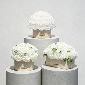 Centrotavola per Matrimoni, Bouquet di Fiori Naturali Eterni, Rose Bianche Immortali Conservate <span class=keywords><strong>in</strong></span> <span class=keywords><strong>Vaso</strong></span> di Travertino - Product Image 1