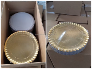Assiettes en papier outils de décoration de gâteaux jetables papier <span class=keywords><strong>carton</strong></span> rond or plateaux à gâteaux plateau d'affichage de pâtisserie <span class=keywords><strong>doré</strong></span> - Product Image 4