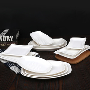 Assiettes et Plats Rectangulaires de Dîner en Mélamine <span class=keywords><strong>Blanche</strong></span> A5 pour Restaurants, Vente en Gros, 7 Pouces - Product Image 6