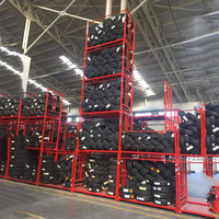 Étagère à pneus de camion pliable en acier industriel robuste personnalisée avec des niveaux empilables pour le stockage en entrepôt