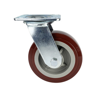 Roulettes pivotantes robustes en PU rouge <span class=keywords><strong>de</strong></span> 6 pouces <span class=keywords><strong>Colson</strong></span> pour chariot - Product Image 1
