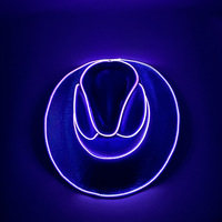 Chapeau de cowboy occidental décontracté pour adultes, nacré, à couleurs changeantes, avec LED sans fil lumineuses, pour fêtes d'Halloween en extérieur, spectacle, Chevalier Arc-en-ciel