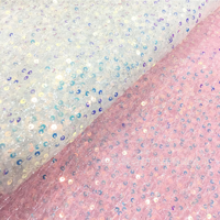 Tissu en velours blanc irisé à paillettes, dentelle brodée de sequins holographiques, extensible, 100 % polyester, pour chaussures de mariée et de soirée pour garçons