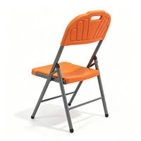 Chaise pliante orange pour hôtel, siège pliant en plastique pour salle de banquet, restaurant, mariage et conférence