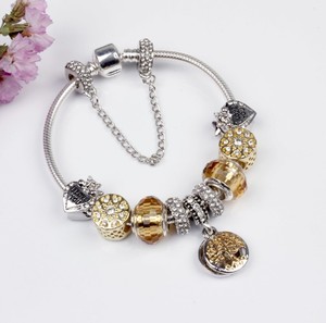 Dropshipping <span class=keywords><strong>Vintage</strong></span> Silver Color Charms Bracelets pour Femmes DIY Crystal Beads Fine Bracelets Women Pulseira Jewelry - Product Image 5