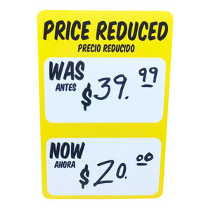 Étiquettes de prix inscriptibles en papier jaune à prix réduit Vente au détail personnalisée Étiquettes adhésives de promotion rectangulaires de 2x3 pouces Autocollants - Product Image 2