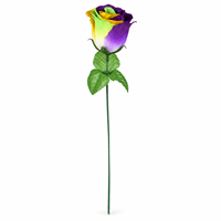 Fleur artificielle en gros de 11 pouces pour le Mardi Gras, rose, violette, verte, dorée, pour défilé, fête, événement, décoration