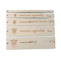 Outil auxiliaire de tricot en corde de macramé, règle en bois à interstices égaux, largeur de 1 à 5 cm, interstices fixes, lot de 5, simplicité moderne, Chine