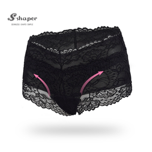 Bragas japonesas para mujer, pantalones cortos de corrección pélvica aprobados QC con soporte de postura de encaje, Control de barriga y glúteos acolchados - Product Image 5
