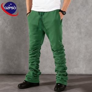 QZFSO Wholesale Streetwear Custom Heavyweight Cotton Stacked <b>Joggers</b> Sweatpants Skinny Stacked <b>Baggy</b> Sweat Pants <b>Men</b> - Product Image 1