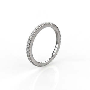 Avarta Jewellery Sterling <b>Silver</b> Stackable Eternity Band With Lab Grown Diamond Or Thumb <b>Ring</b> With Gold Polish Bulk Product - Product Image 2