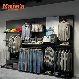 Tùy chỉnh thời trang hiện đại quần áo Rack cho Boutique hợp thời trang Mens cửa hàng thiết kế nội thất tầng thường vụ may hiển thị đồ nội thất - Product Image 6