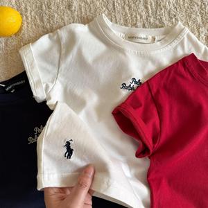 Tongxingyuan Children's Short Sleeve T-Shirt Cotton Jersey Summer Base Layer White Red Navy Blue Gray Black Boys T-Shirt - Product Image 3