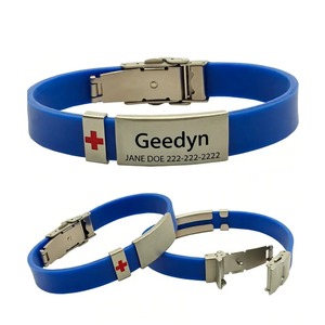 Pulseras Deportivas Personalizadas de Doble Cara con Texto Personalizado, Pulsera de Silicona Rosa con Identificación para Hombre y Mujer - Product Image 2