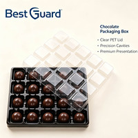 Barquette en plastique transparent thermoformé sur mesure, sans danger pour les aliments, barquette jetable pour l'emballage de chocolats, bonbons et confiseries