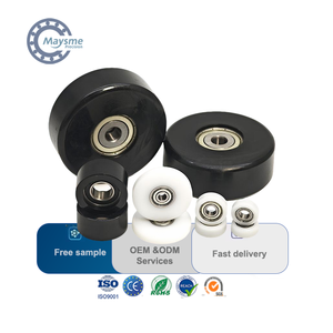 Rouleau de roue de poulie en nylon en plastique d'<span class=keywords><strong>armoire</strong></span> de porte de douche avec roulement pour <span class=keywords><strong>rideau</strong></span> de fenêtre coulissante ID 5mm BS60519-7 BS62522-7 - Product Image 1