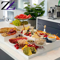 Traiteurs et planificateurs d'événements Tables de buffet Plinthe alimentaire pour gâteaux Boîtes de présentation Rack Risers Set up Acrylique Table pour événement de mariage