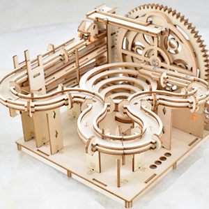 Modèle <span class=keywords><strong>de</strong></span> construction en bois découpé au laser, jouet éducatif 3D en bois avec boule roulante - Product Image 4