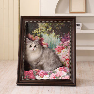 Cama para Gatos con Diseño de Pintura al Óleo de la Mona Lisa, Marco de Cartón Corrugado, Efecto Tridimensional Creativo, Patrón Sólido - Product Image 1