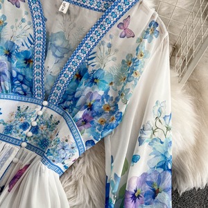 Vendita Diretta dalla Fabbrica 2026 <span class=keywords><strong>Elegante</strong></span> Abito Lungo da Donna, Vestito da Sera Stampato <span class=keywords><strong>con</strong></span> <span class=keywords><strong>Scollo</strong></span> a V Profondo e Fibbia, Design Lungo e Snellente - Product Image 6