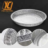 Plateau à pizza jetable en aluminium de 8 pouces avec structure renforcée, plaque en aluminium anti-déformation résistante au four