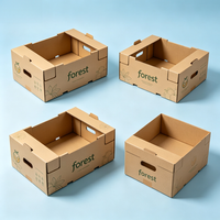 Cajas de Cartón Corrugado Resistentes para Envío de Productos con Ventilaciones Transpirables, Empaque para Frutas y Verduras, Logotipo Impreso Personalizable