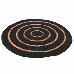 Sous-plat en coton noir et jute - Product Image 2
