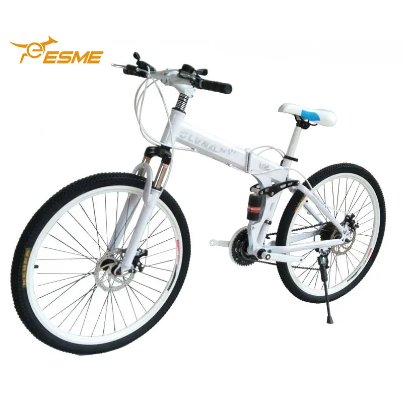 Toptan ucuz fiyat kırmızı beyaz mavi katlanır dağ bisikleti 26 inç katlanabilir spor bisiklet kolay kat 21 hız döngüsü