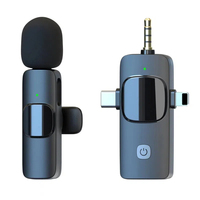 Microphone sans fil X822 3-en-1, mini micro-cravate pour téléphone portable, haut-parleur et appareil photo