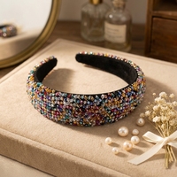 Serre-tête épais rembourré en cristal avec strass, bandeau Baroque pour femmes, accessoires de cheveux, vente en gros