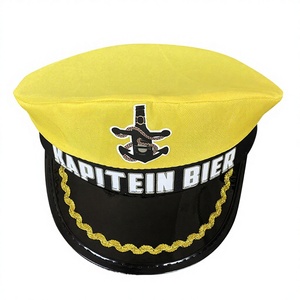 Casquette plate de plage M435 Kapitein Bier jaune à motif de personnage, casquette de fête avec lettres - Product Image 2