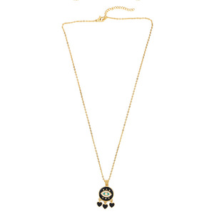 Collar con Colgante <span class=keywords><strong>de</strong></span> Ojo <span class=keywords><strong>de</strong></span> Fátima y Corazón Esmaltado para Niñas, Chapado en <span class=keywords><strong>Oro</strong></span> <span class=keywords><strong>de</strong></span> 18k, Venta al <span class=keywords><strong>por</strong></span> <span class=keywords><strong>Mayor</strong></span> - Product Image 5