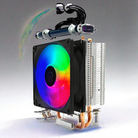 Refroidisseur de CPU personnalisé 2 ventilateurs 90mm RGB refroidissement par air 6 caloducs en cuivre pur LGA1200 2011 dissipateur thermique en aluminium compatible Intel 3PIN