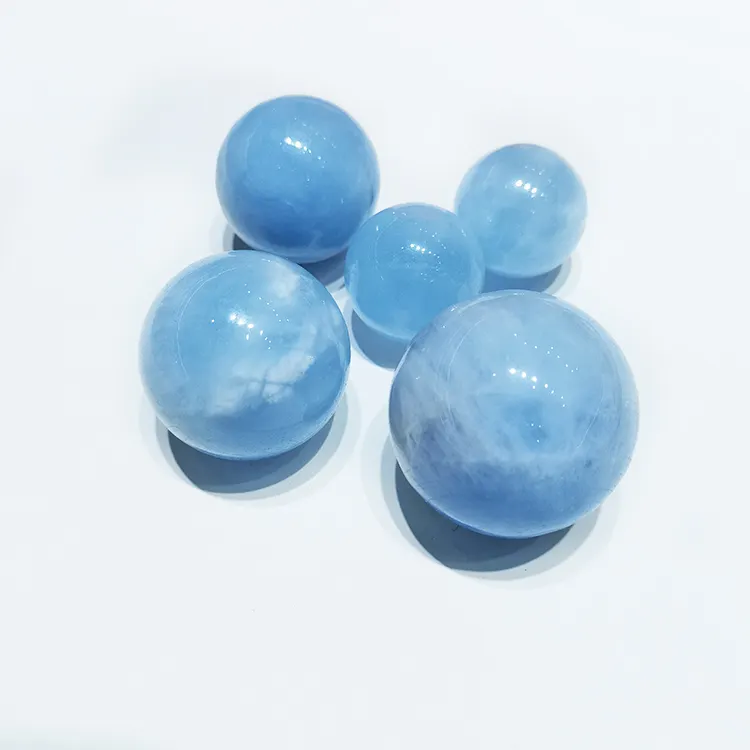Aquamarin Ball Großhandel Bulk Natural Raw Polierte Kugel Folk Stone Meer blau Kristall kugel Dekor OEM Custom ized Art Style