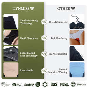 Lynmiss <span class=keywords><strong>No</strong></span> Pfas Biologisch Afbreekbare Bamboe Ademende Culotte Menstruelles Ondergoed Zware Flow Vrouwen Menstruatie Slipje - Product Image 4
