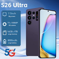 Smartphone S26 Ultra 5G Android 15 Layar LCD HD 7,3 Inci RAM 16GB Penyimpanan 1TB Kamera 108MP Baterai
