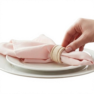 Anneaux de serviette en bois écologiques de luxe, ronds, 4,5 cm, modernes, durables, décoration de table pour mariage, dîner, fête - Product Image 4