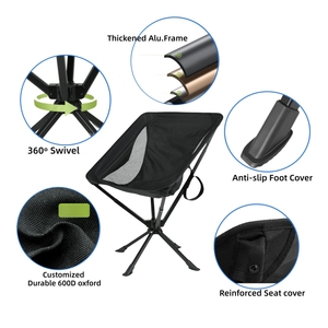 Chaise de plage pliable et rotative à 360 degrés, moderne, de haute qualité, portable, en aluminium, pour le camping - Product Image 3
