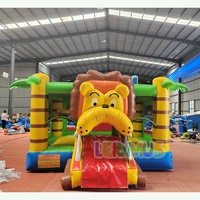 Château gonflable commercial avec toboggan intégré, le Roi Lion, pour enfants, château gonflable Safari King
